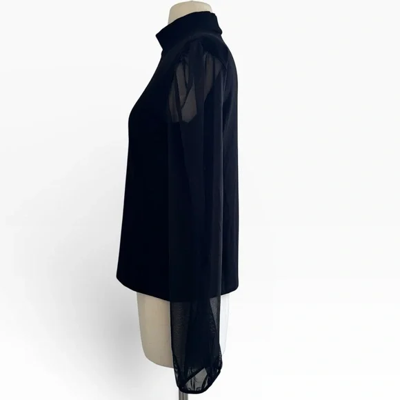 Marcella NYC Liv Mock Neck Mesh Top - Picture 3 of 12